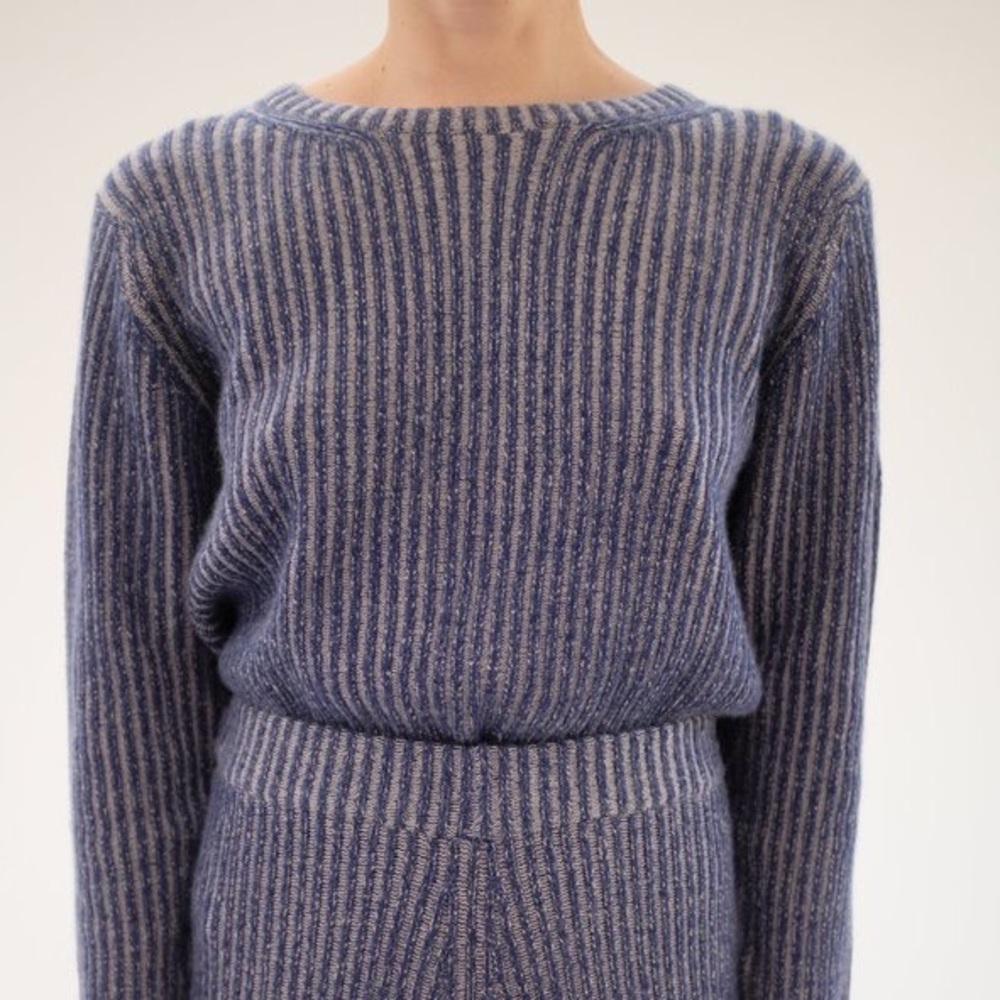 Beklina Cashmere Ribbed Crew Sweater